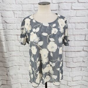 CJ Banks Whimsigoth Dark Romance Top Fairy Floral Flutter Office Work Size 1X